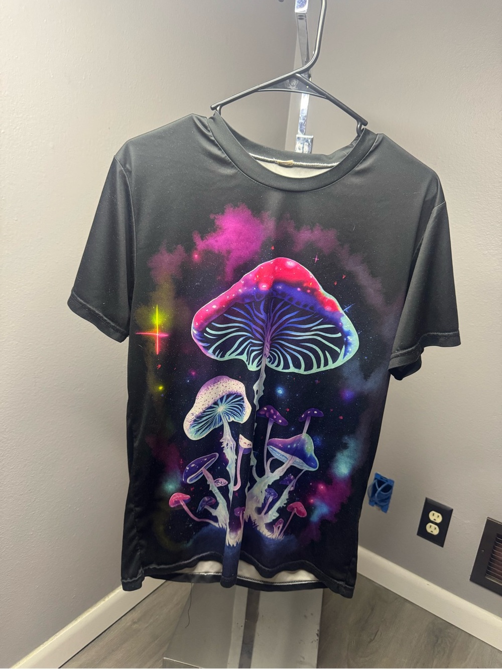 Black Graphic Mushroom Short Sleeve Tee